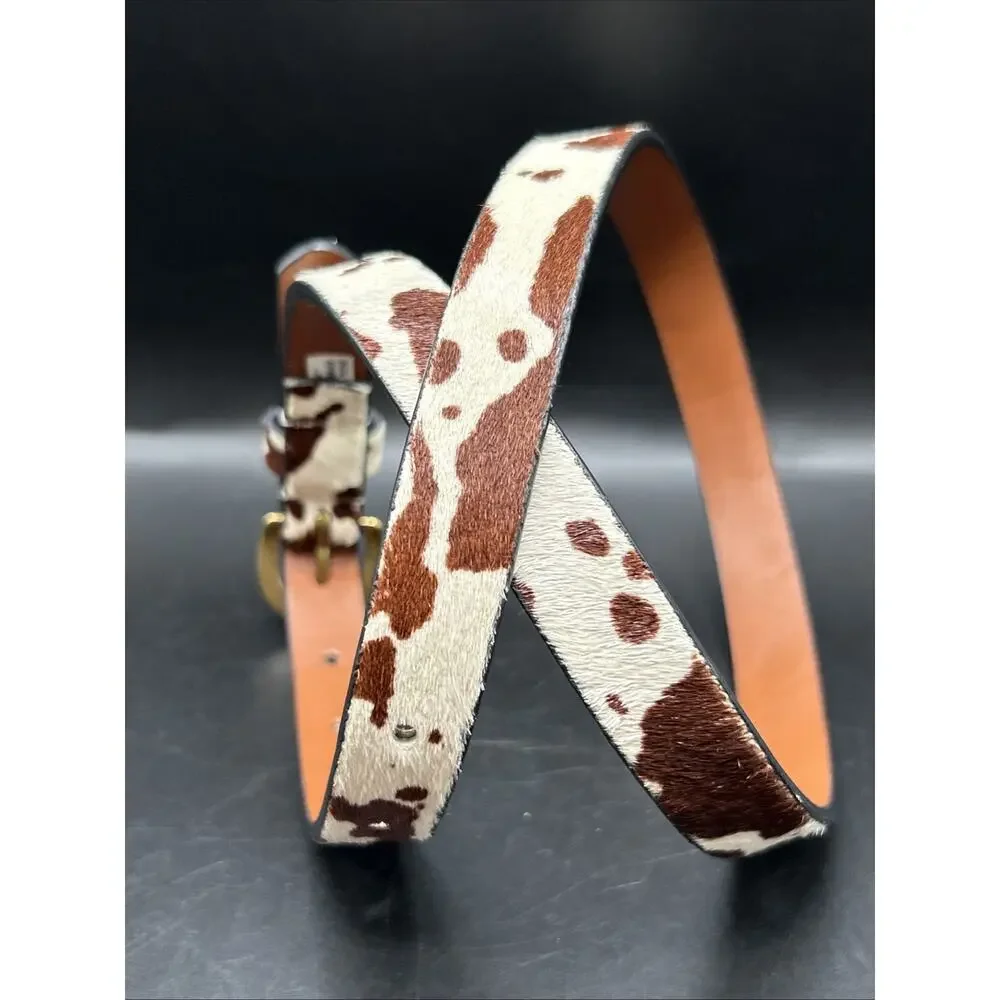 American Eagle Thin Belt Women’s Small Calf Hair Animal Print 29.5” 3/4” Wide